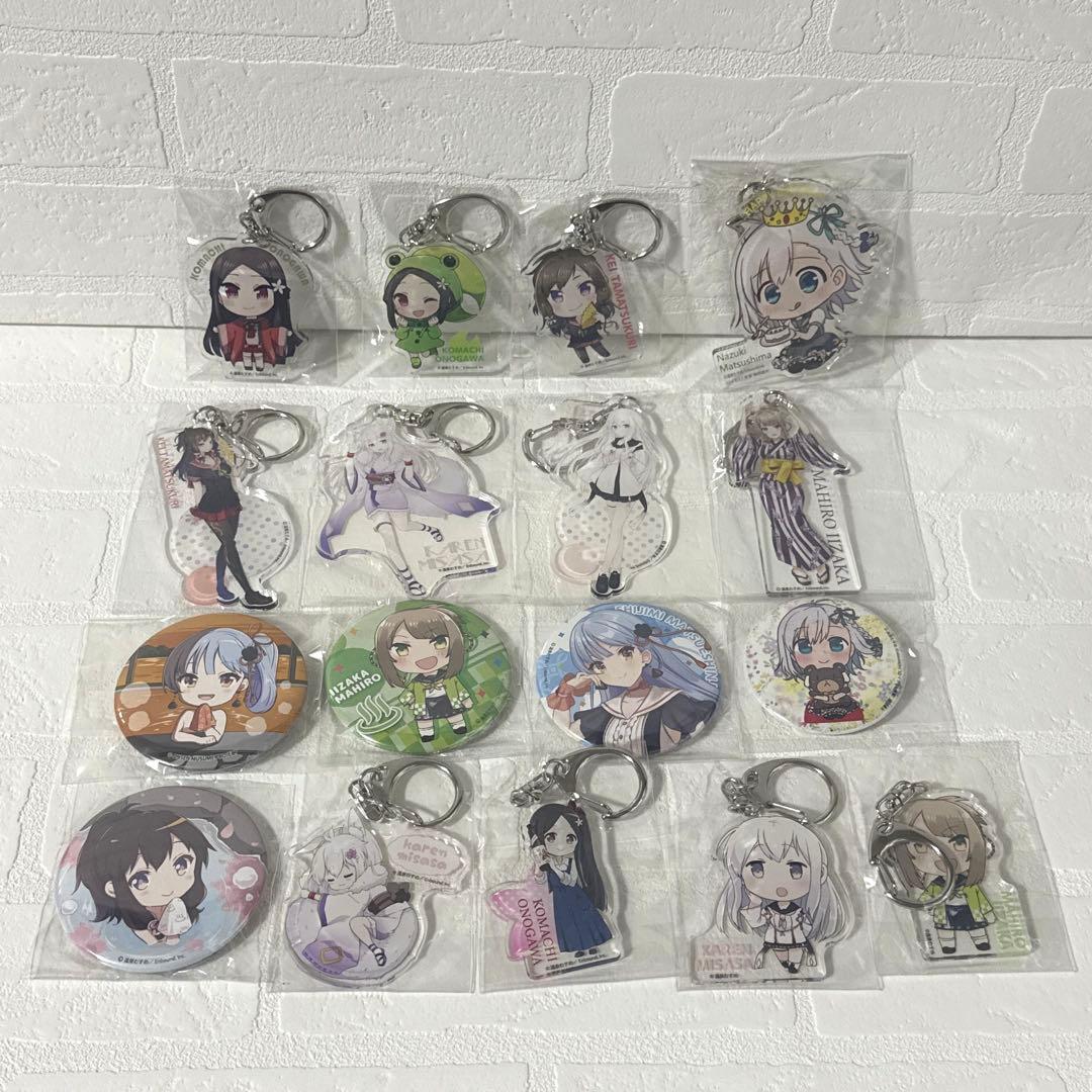 温泉むすめ　グッズまとめ売り　缶バッジ　アクリルキーホルダー