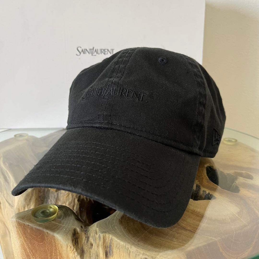 【サンローラン×ニューエラ】9FORTY コラボ キャップ 帽子 黒 ブラック