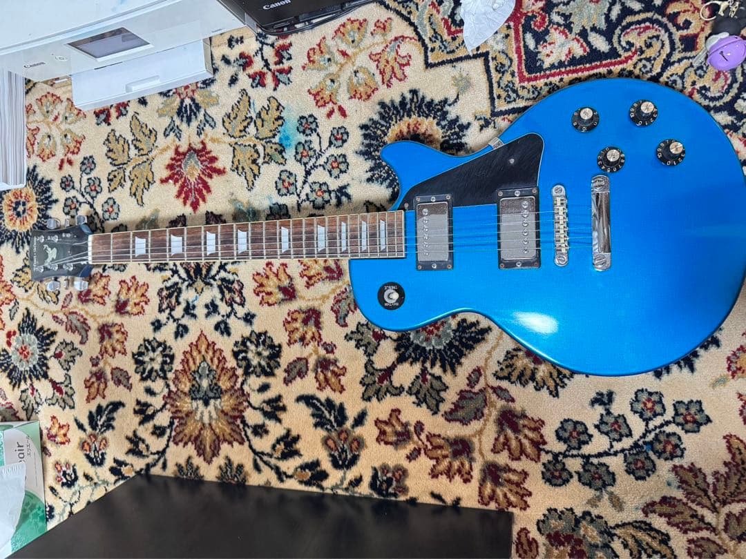 c*e様 Heart·Man青いレスポールスタイルエレキギター