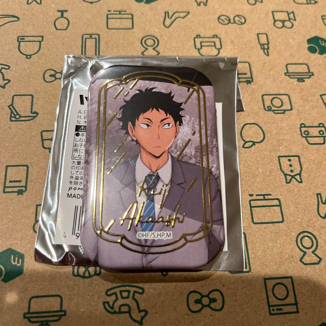ハイキュー　セブンネット　スクエア缶バッジ　赤葦京治