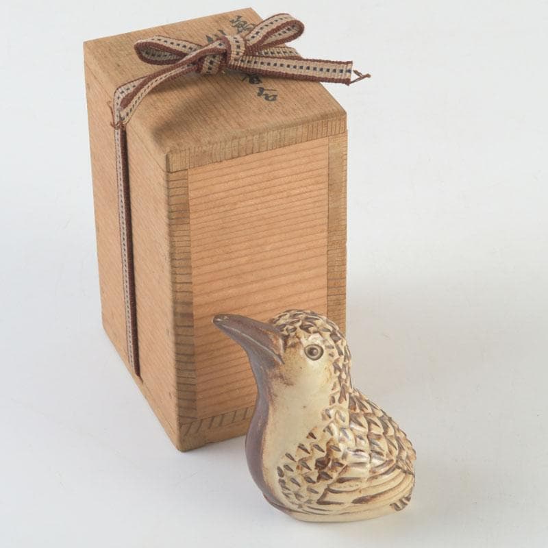 茶道具　萬古焼　森翠峰作　川蝉香合　共箱　V　9494