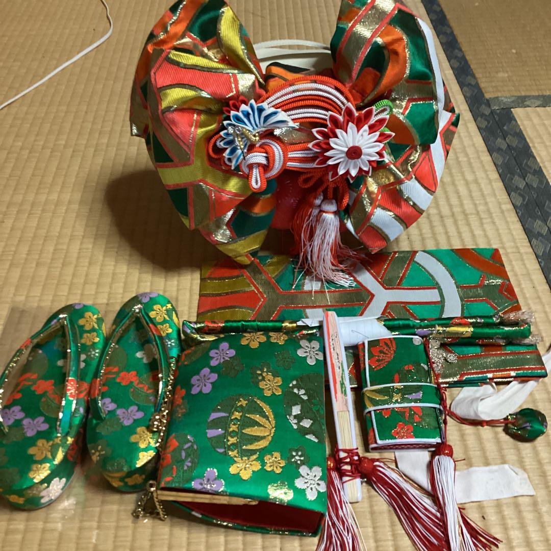 七五三七歳用のフルセット　帯幅17センチ　草履21センチ