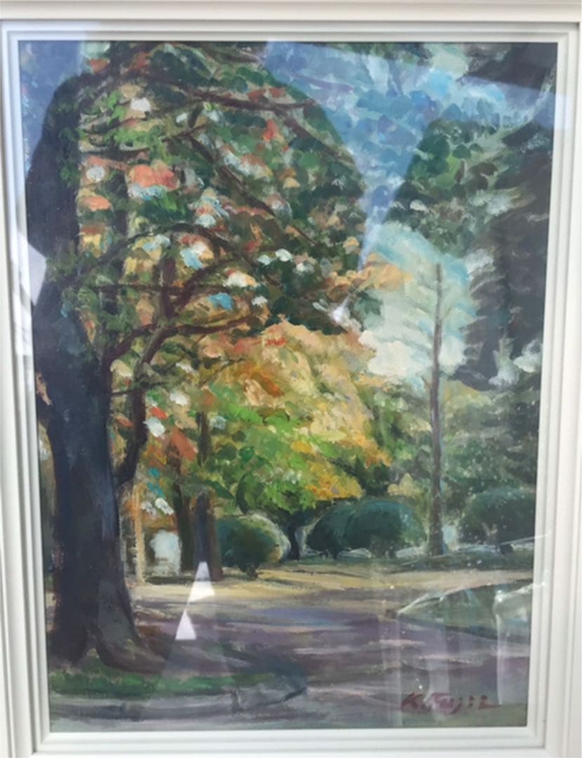 額装油絵　F4 風景画