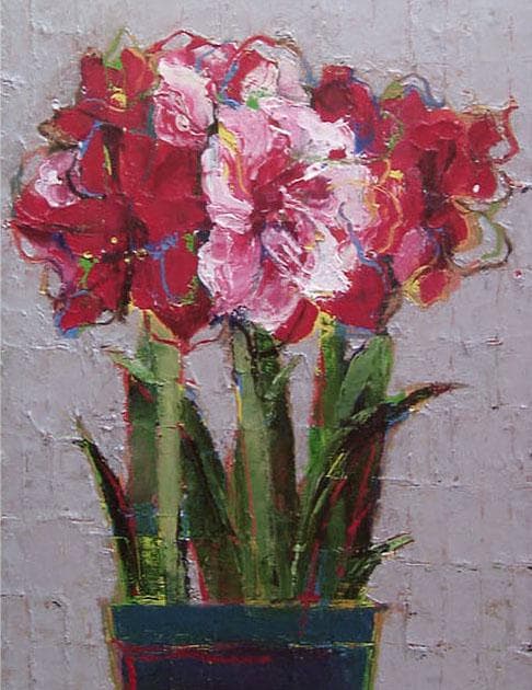 油絵 菅家令子 絵 絵画 インテリア uF6-111002 花