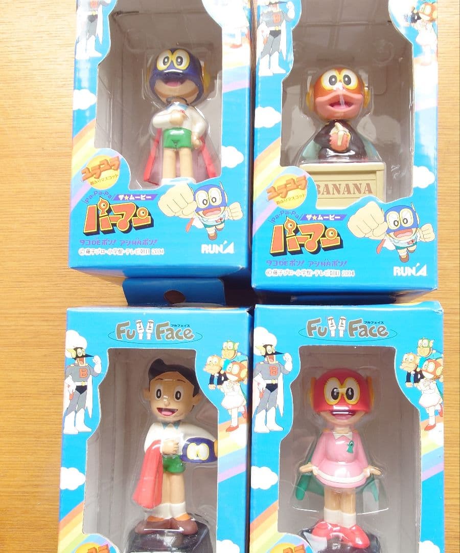 ラナ　ユラユラフルフェイス首ふりマスコット　パーマン　みつ夫　パー子ブービー4種