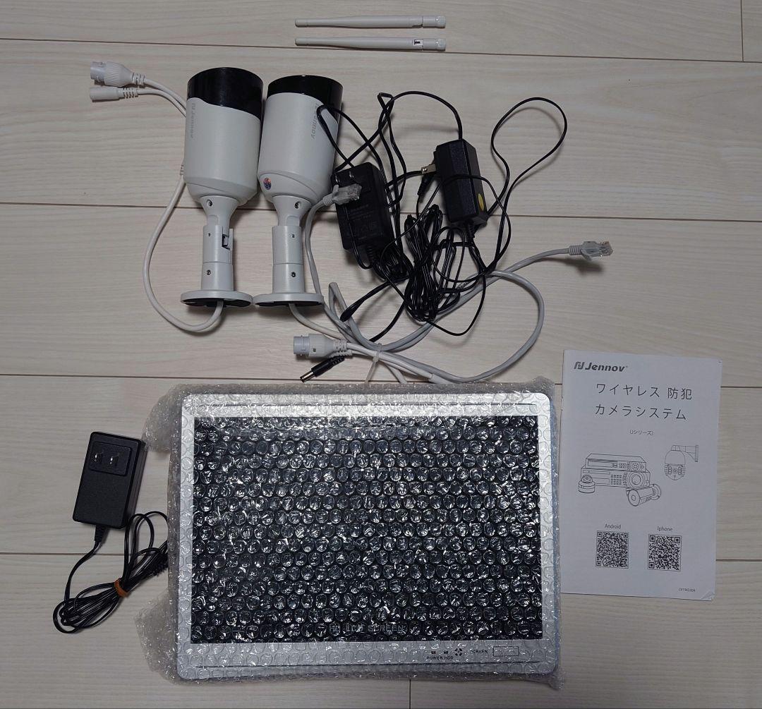 防犯カメラ 2台＋監視モニターセット（録画機能付き。HDDなし）