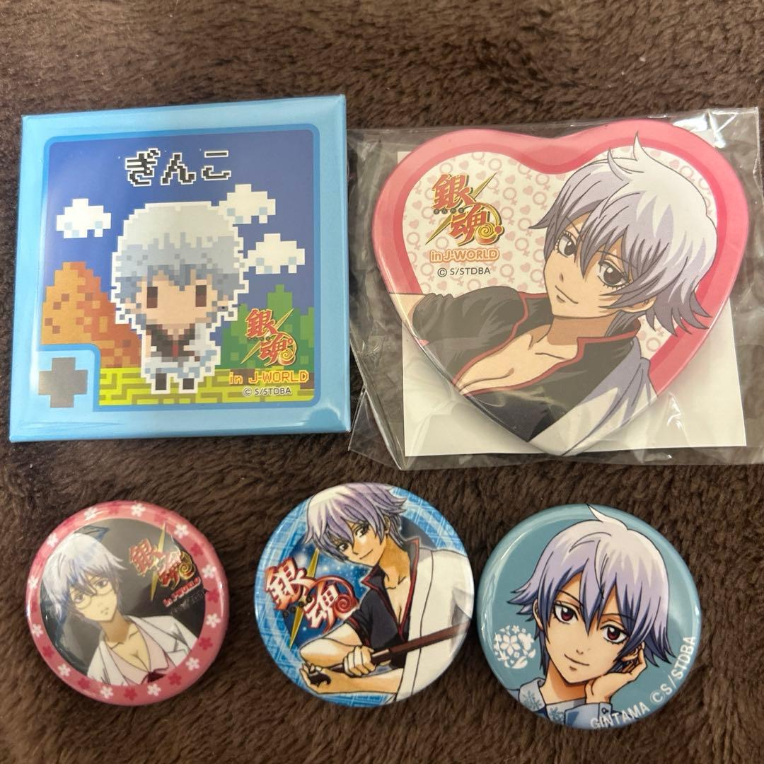 銀魂　坂田銀子　缶バッジ　坂田銀時　earth musicコラボ J-WORLD