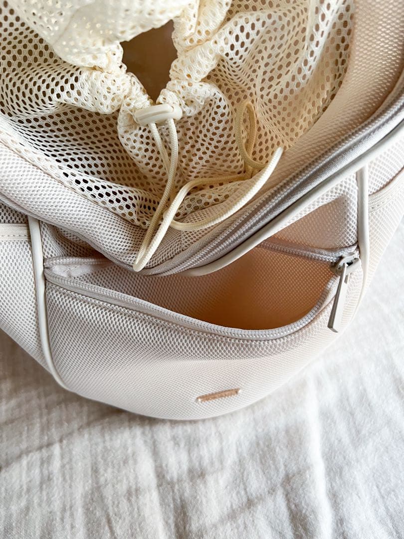 【わんこグッズ】モンシェリ⭐︎キャリーバッグ メッシュベージュ