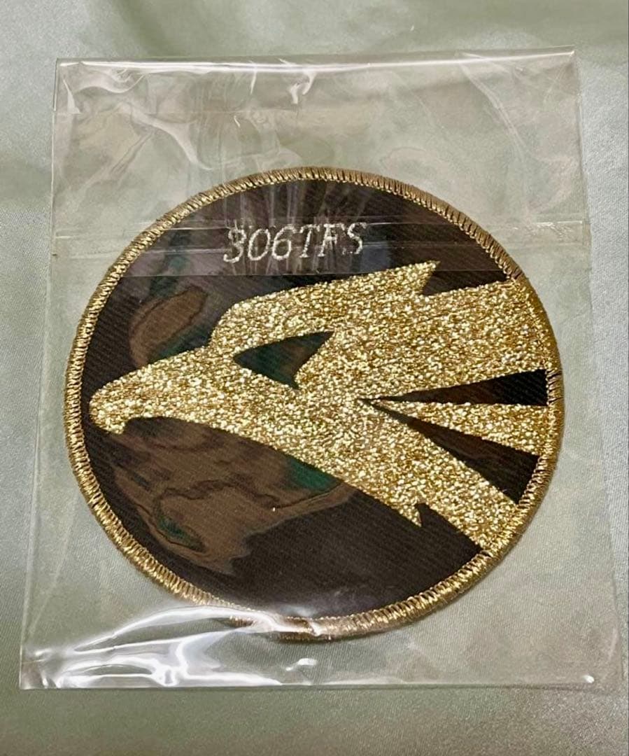 非売品 希少！航空自衛隊 306TFS 金色グリッター パッチ 第306飛行隊