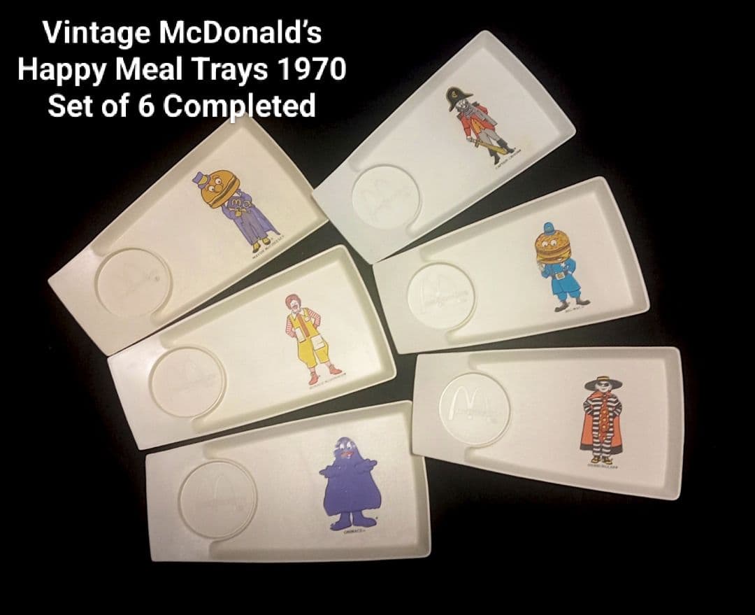 レア全６種 1970s USAビンテージ マクドナルド キッズミールトレイ