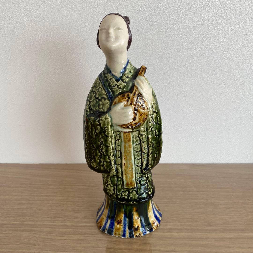 【美品】伊村徳子さん作 織部陶人形