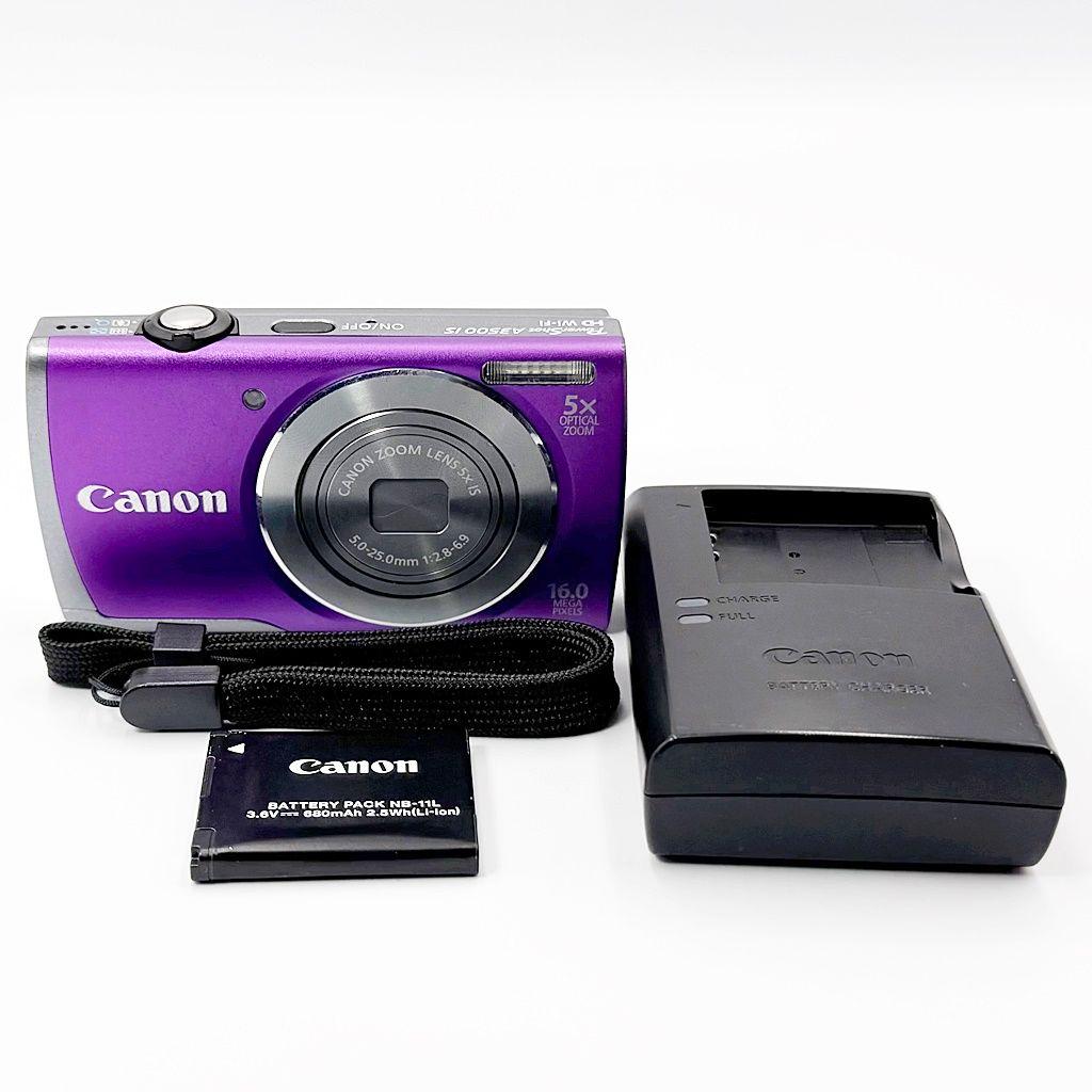 キヤノン PowerShot A3500 IS パープル コンデジ カメラ 中古