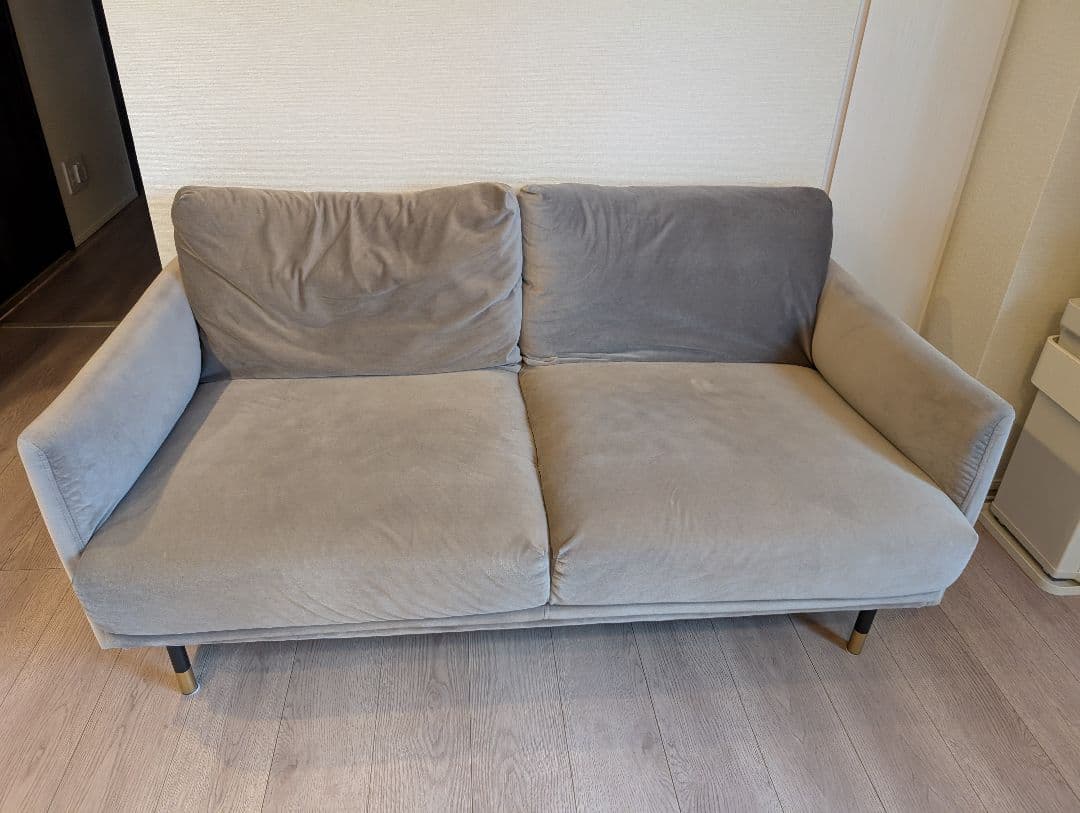 LOWYA ヨーロッパ風ベルベットソファ（2人掛け） 引取限定