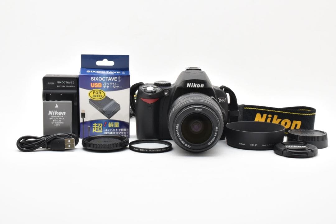 新品級 ニコン D40 18-55 f3.5-5.6 ショット1835 H028