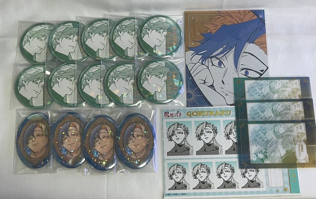 魔男のイチ ゴクラク 缶バッジ ポストカード 写真館 クリアカード