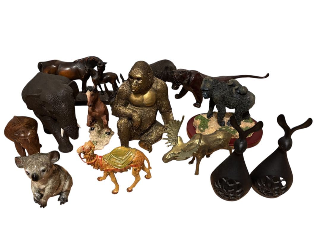 #動物 置物 13体まとめ売り/象 ラクダ、うさぎ、ゴリラ、コアラ　S-B12