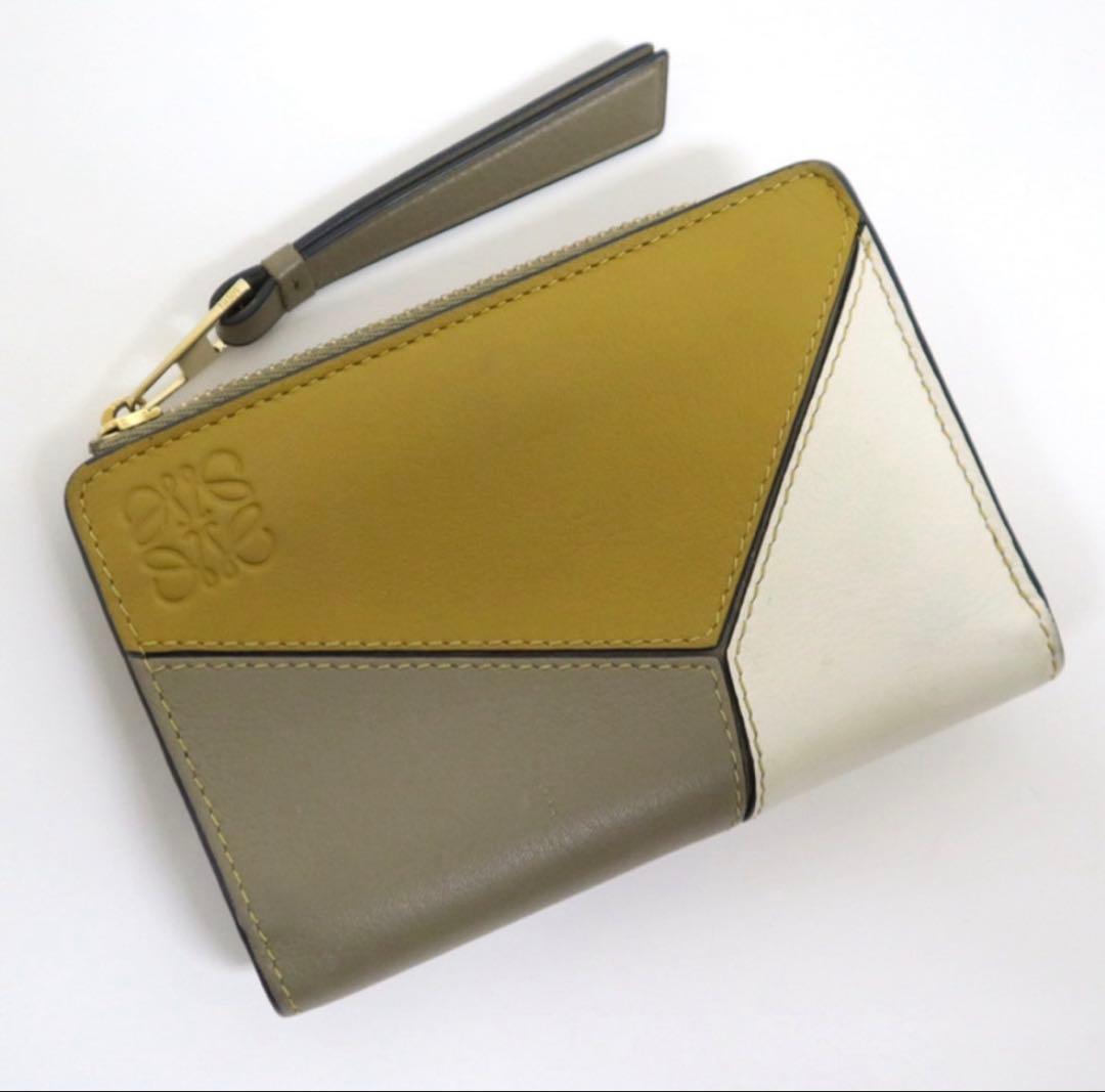 LOEWE パズル コンパクトウォレット グリーン系