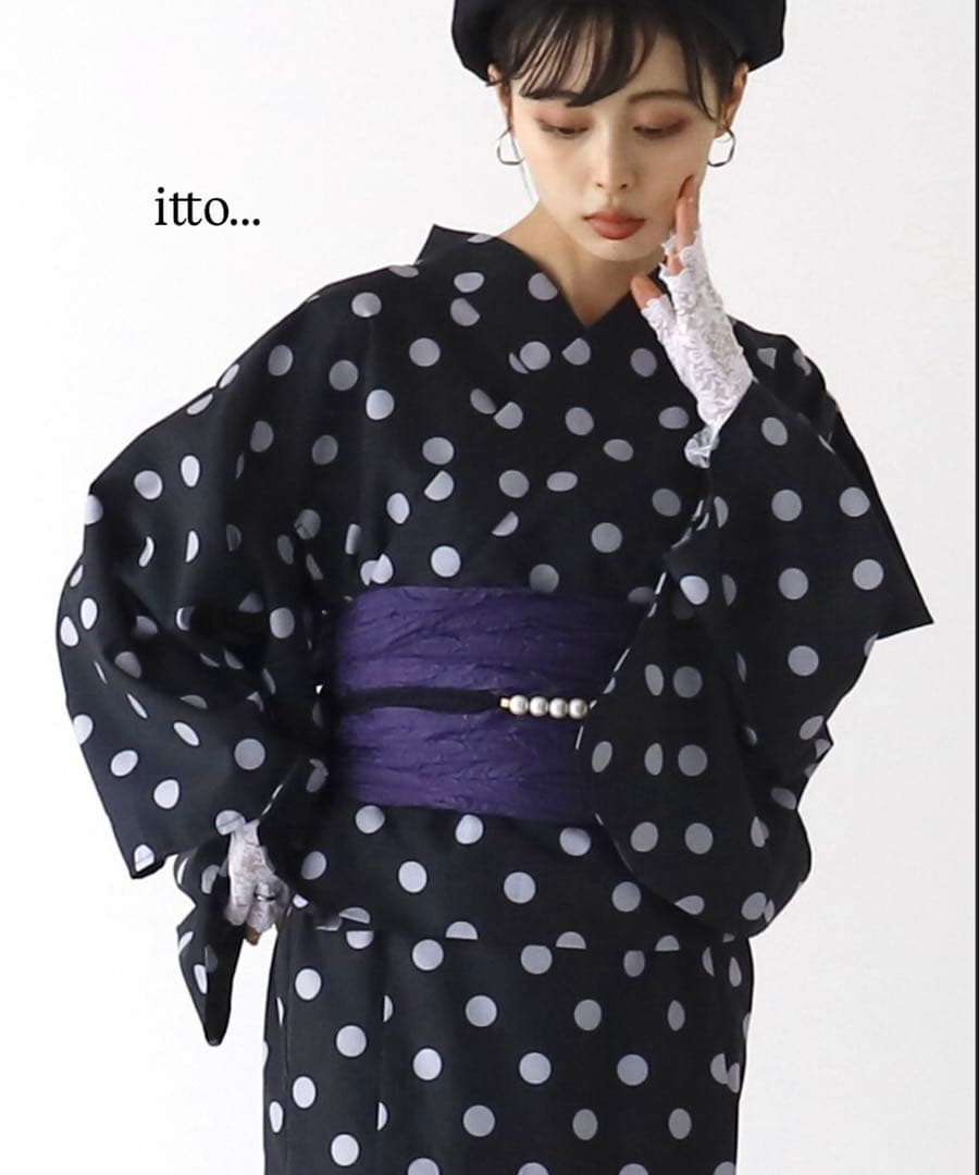 itto... 浴衣 キャミワンピース+羽織り+兵児帯