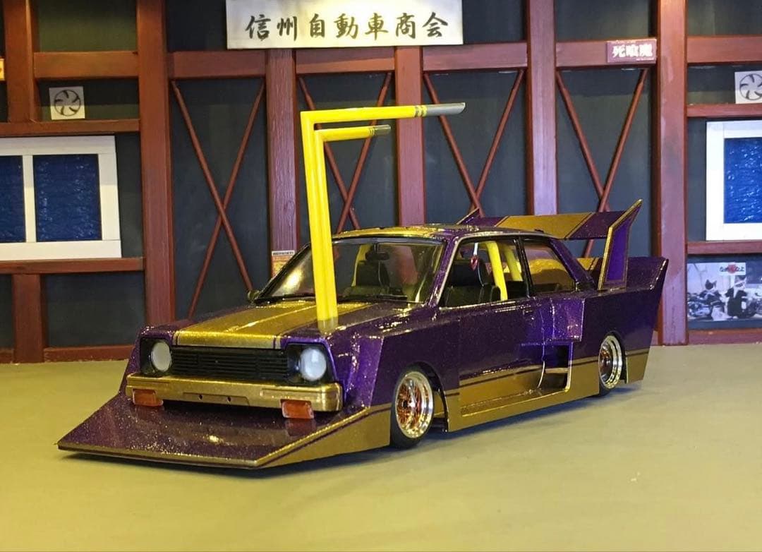 1/20 アルト 完成品 街道レーサー チバラギ シルエット 旧車 竹ヤリ 族車
