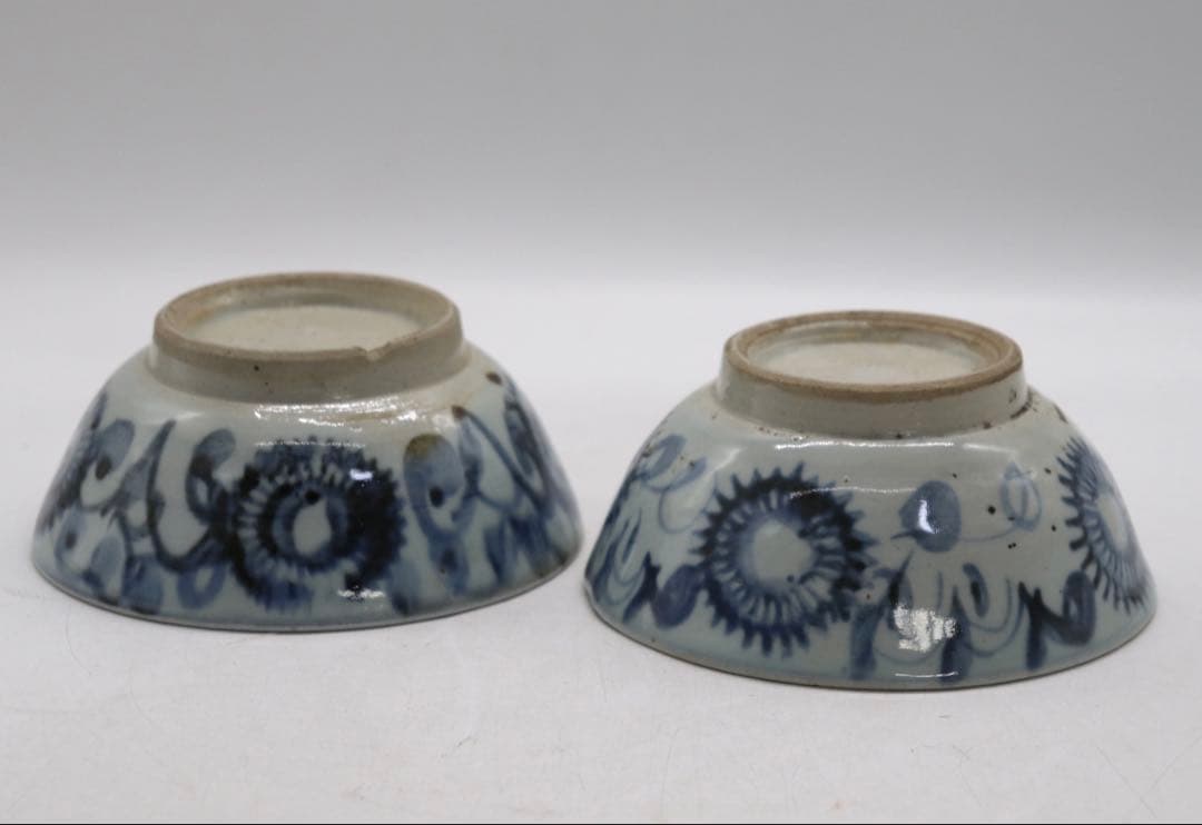 中国　明時代　染付お碗2点　アンティーク　送料込み250827-2