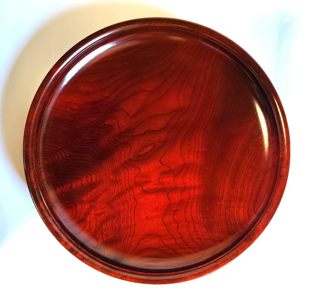 欅造赤漆　盛器　高月国光作