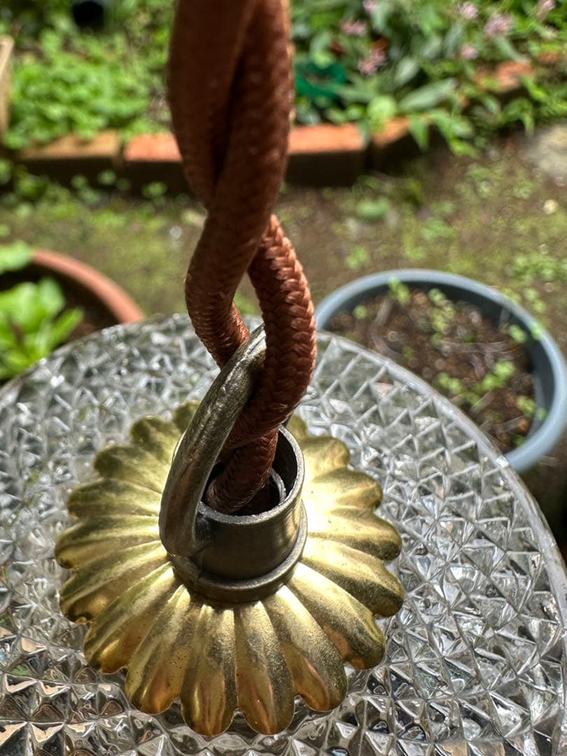 20年代 フランス アンティーク ダイヤモンドキルト模様の小さなアトリエランプ＊