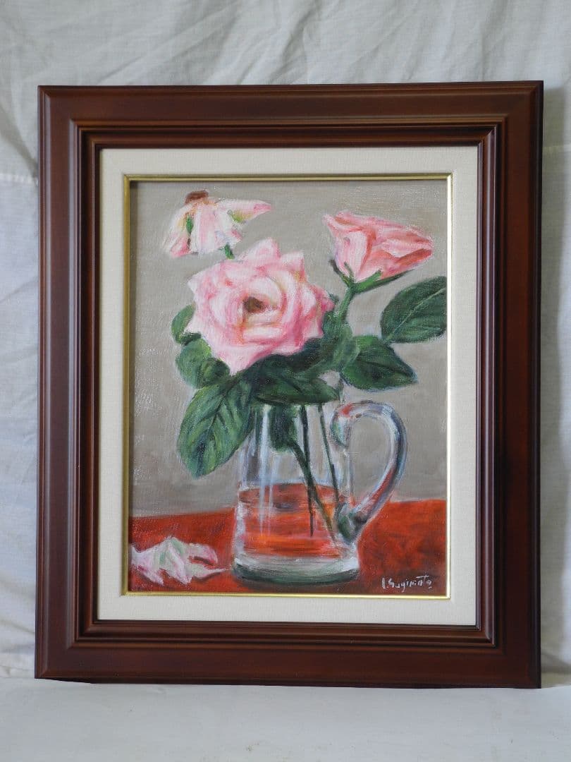 油絵ジョッキとバラ