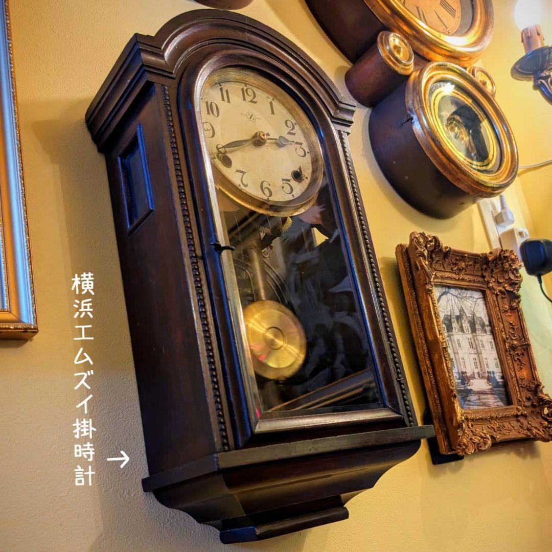 古時計　掛時計　アンティーク掛時計　宮型掛時計