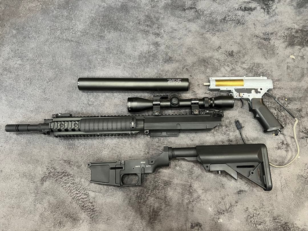 SR25 本体　C-MAG UFC製ドラムマガジン　ジャンク