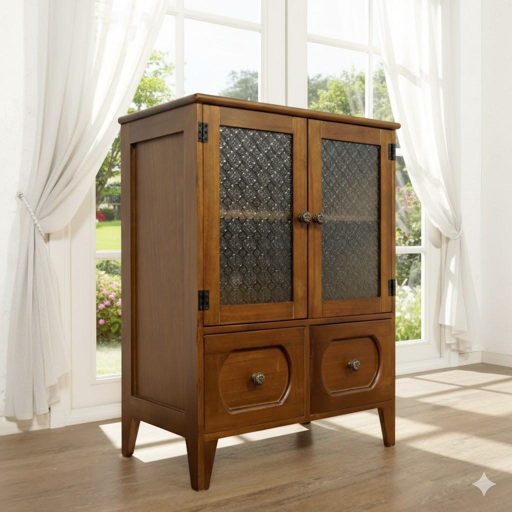 レトロシリーズ　アンティーク調　キャビネット 食器棚
