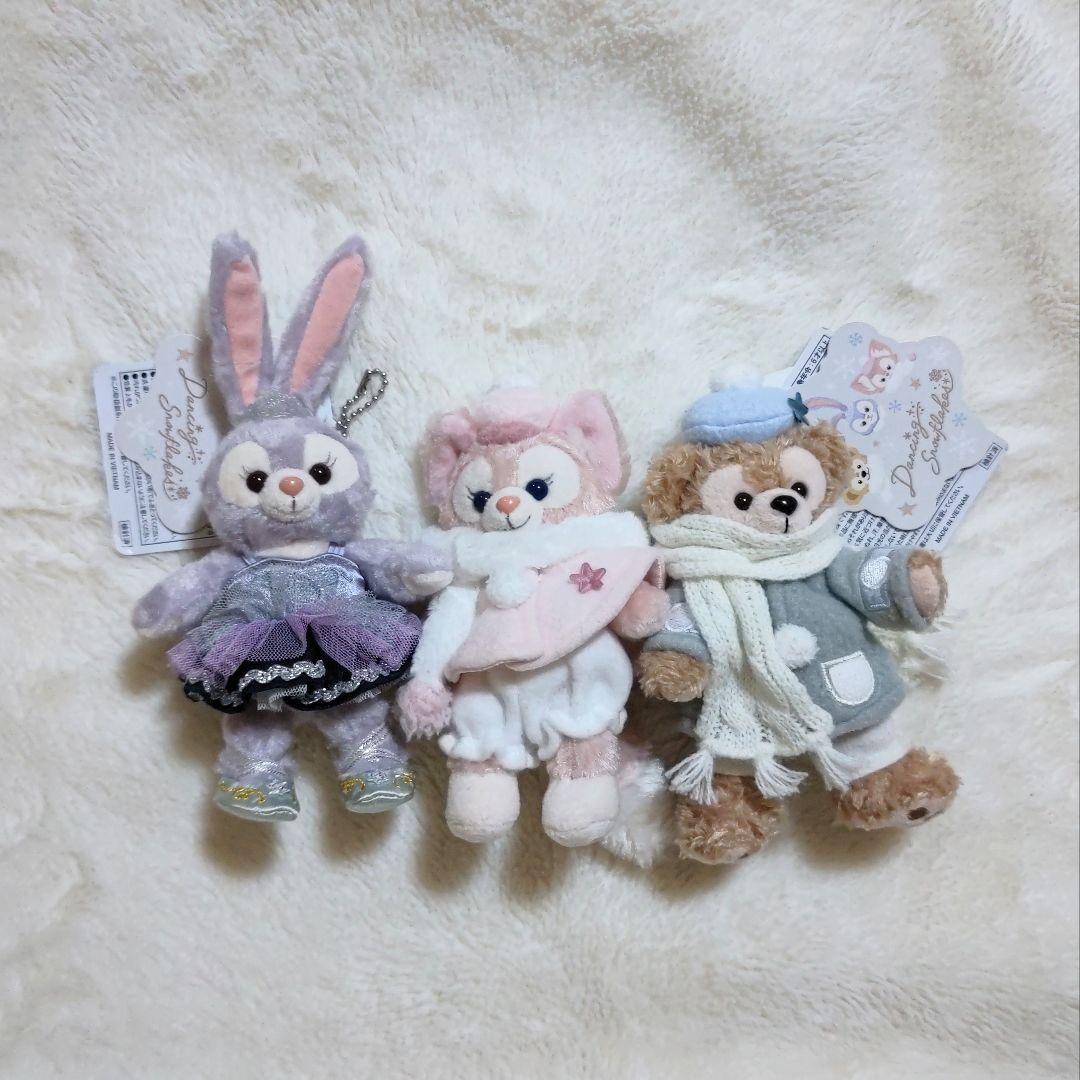 ダッフィー ダンシングスノーフレークス ぬいぐるみバッジ 3点セット