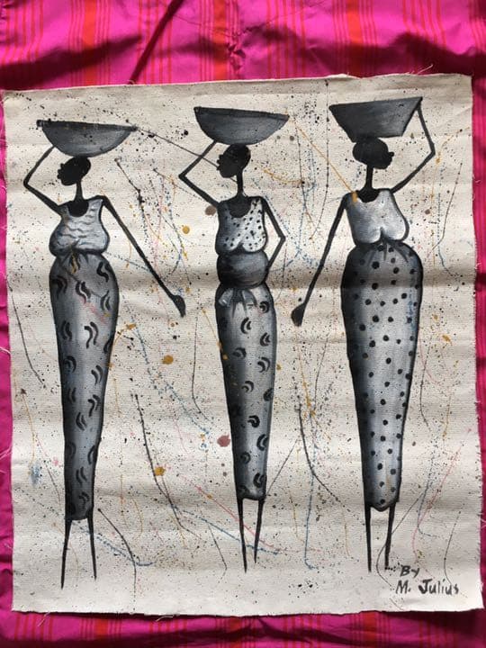 アフリカの絵画　アート　タペストリー　〜アフリカで購入〜
