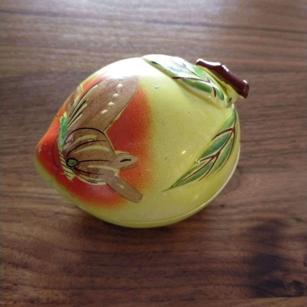 珉平焼　淡路焼　アンティーク　骨董　小物入れ　香合