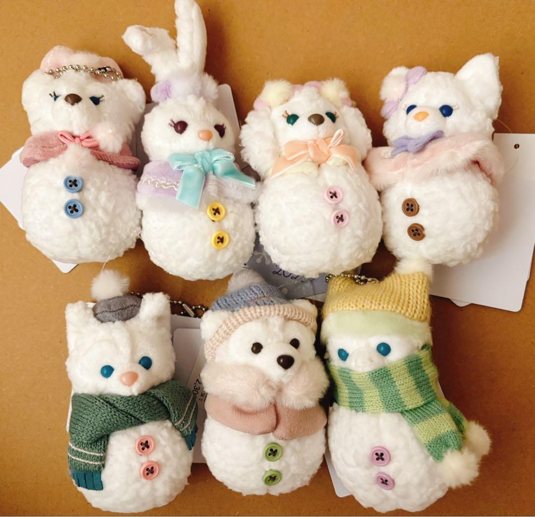 シークレットオブスノーウィーデイ　ダッフィーぬいぐるみチャーム　雪だるま