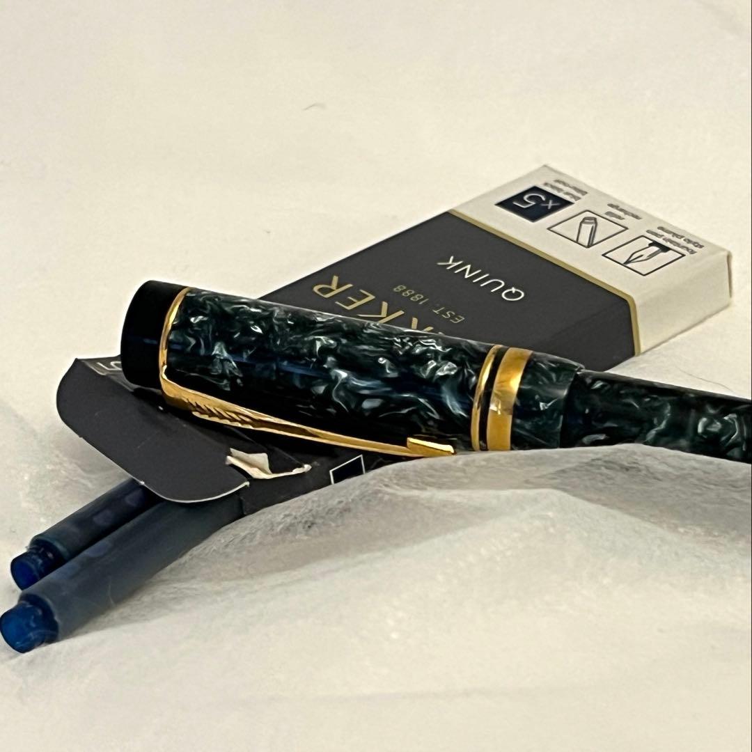 [希少NHK刻印]PARKER デュオフォールド　k18 マーブルグリーン