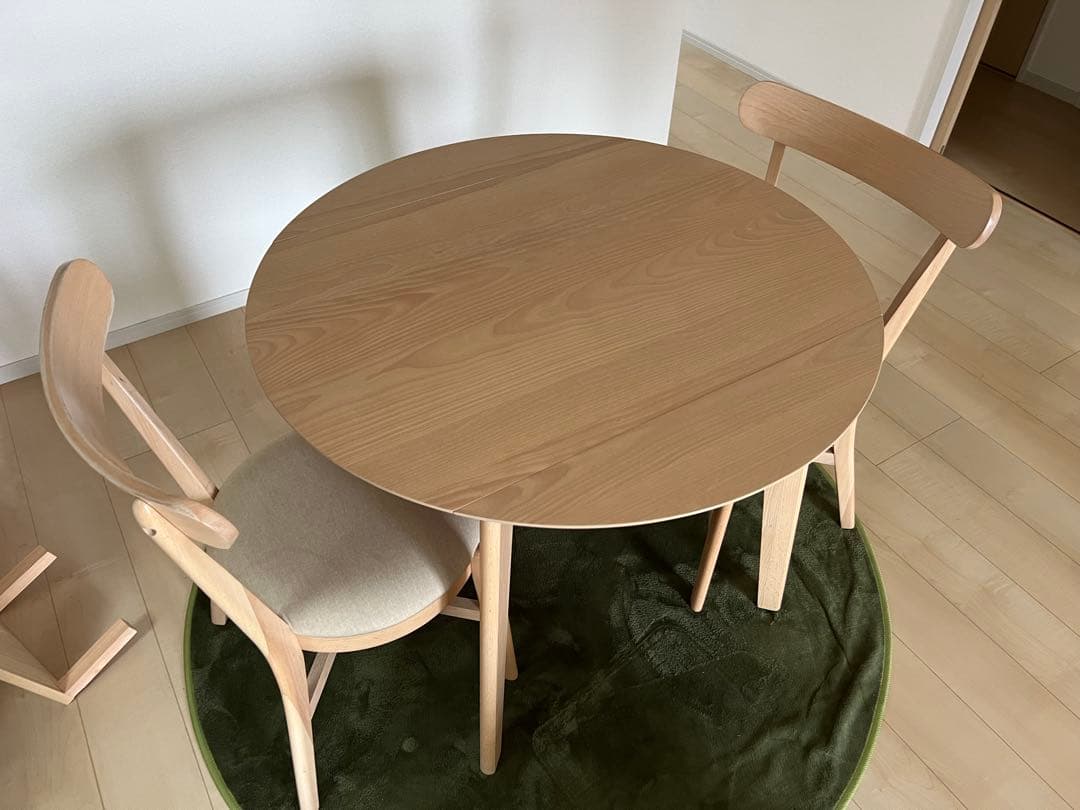 り*う様 ダイニングテーブル　チェア2脚　マット　セット　引き取り限定