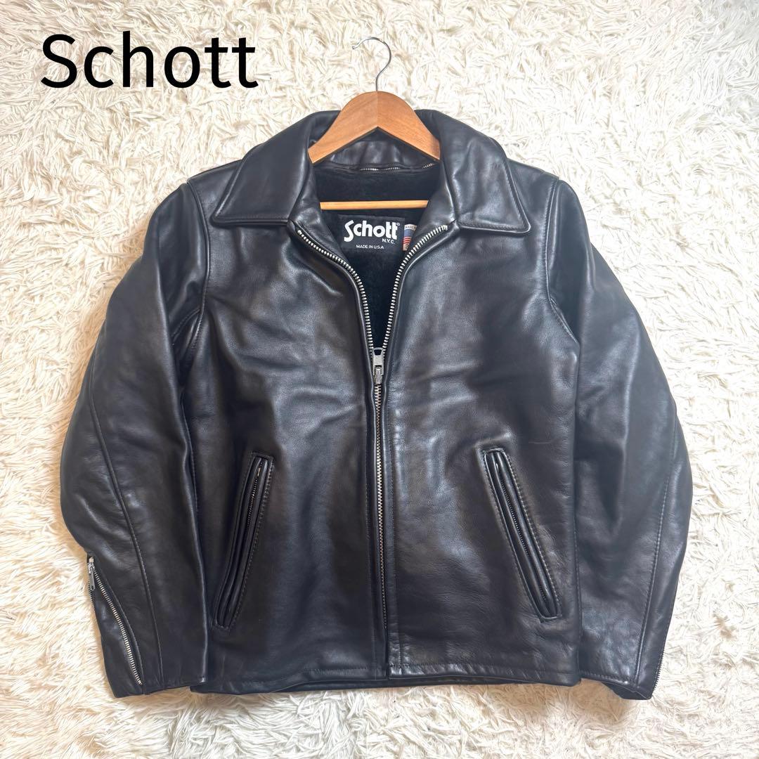 【美品】Schott 652 トラッカージャケット　牛革　本革　36 USA製