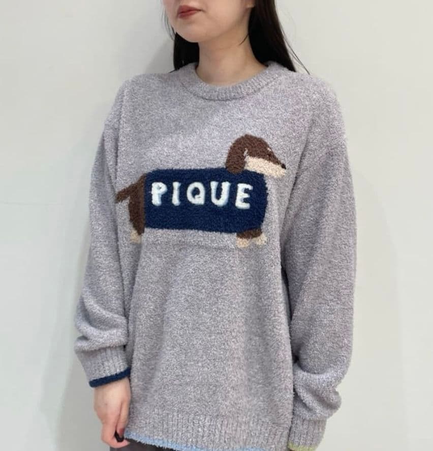 ジェラートピケ ダックスフンドプルオーバー【GRY】