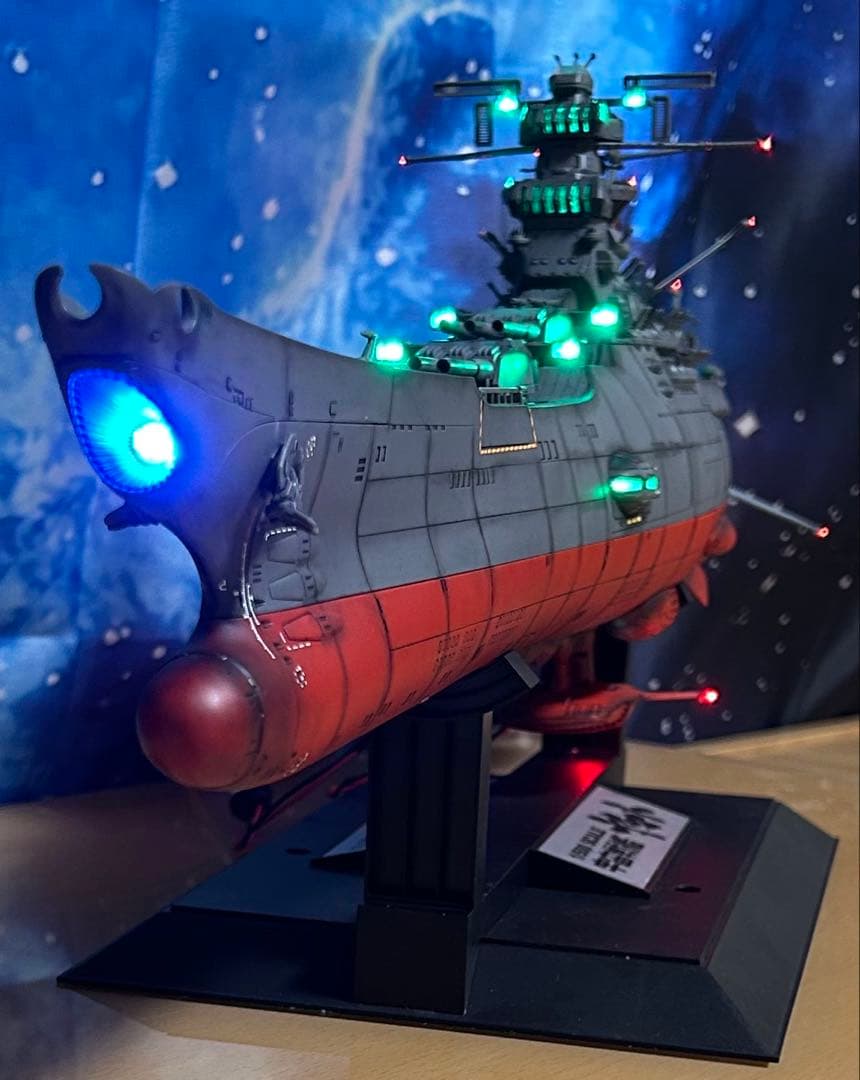 宇宙戦艦ヤマト　1/500フル電飾、墨入れ、つや消し塗装、完成品