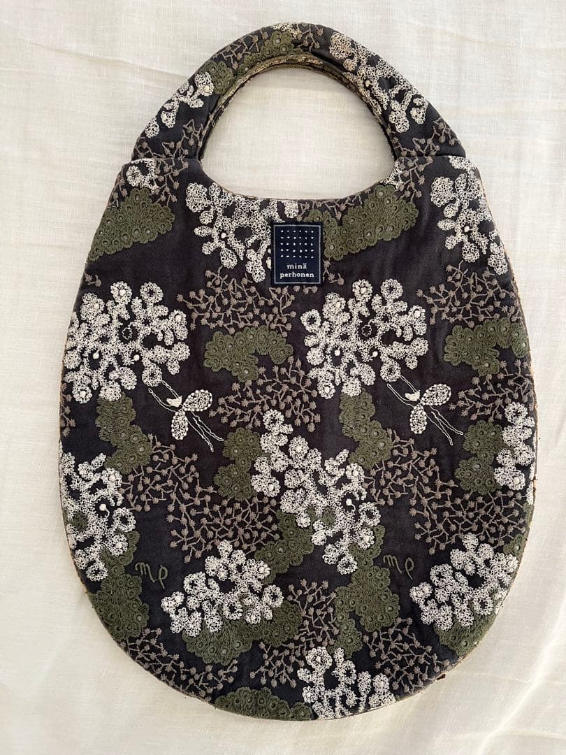 1/22本日まで　ミナペルホネン エッグバッグ　happy camouflage