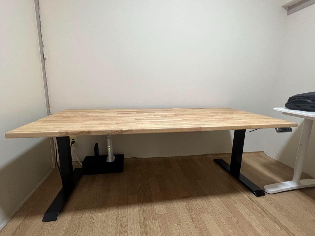 Flexispot E7 black 180*80 ラバーウッドナチュラル天板