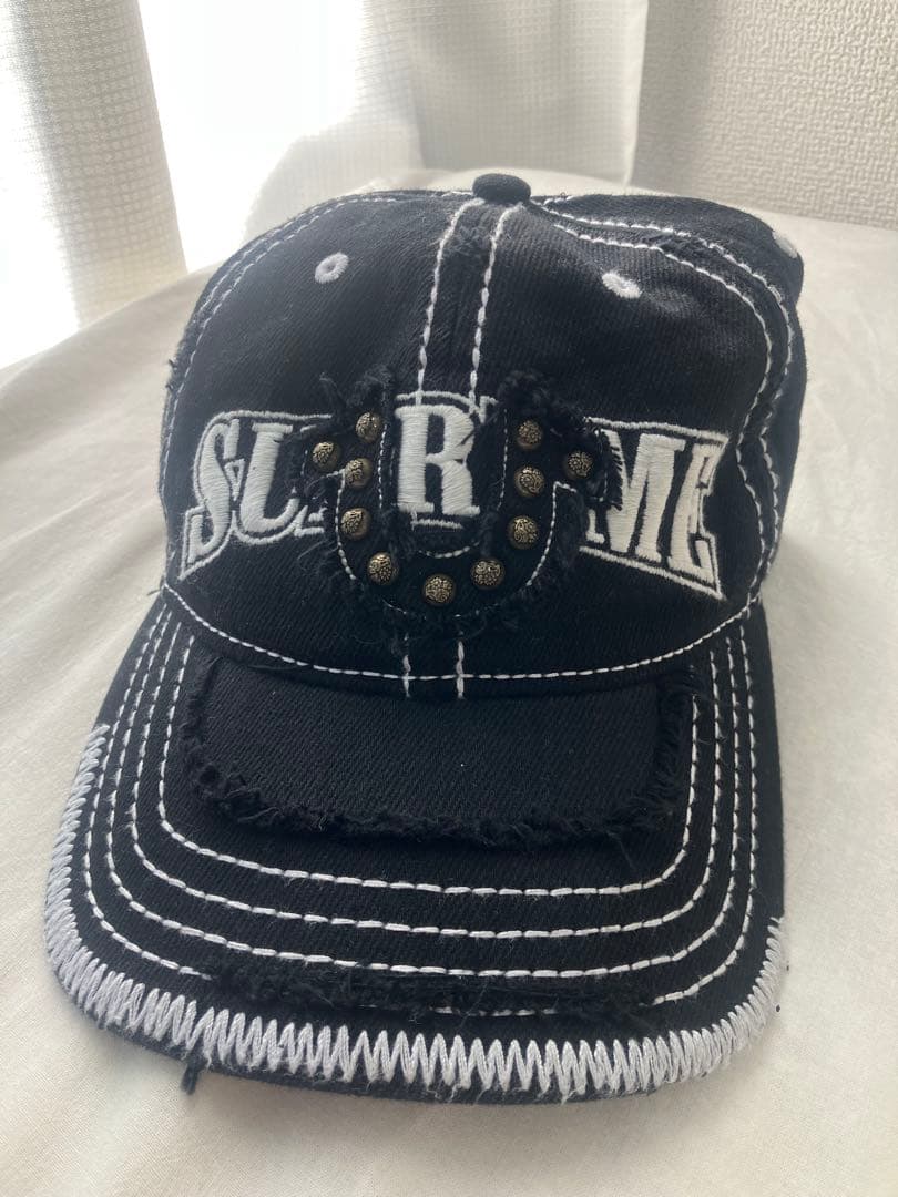 Supreme TRUE RELIGION ダメージ加工キャップ 黒
