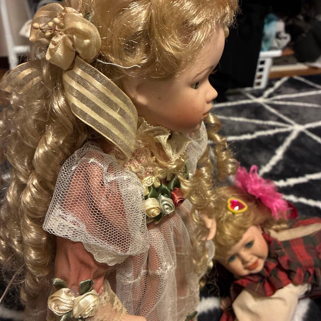 訳あり☆ビスク ドール アンティーク フレンチ 人形♡全ドレス付き ♡50.35