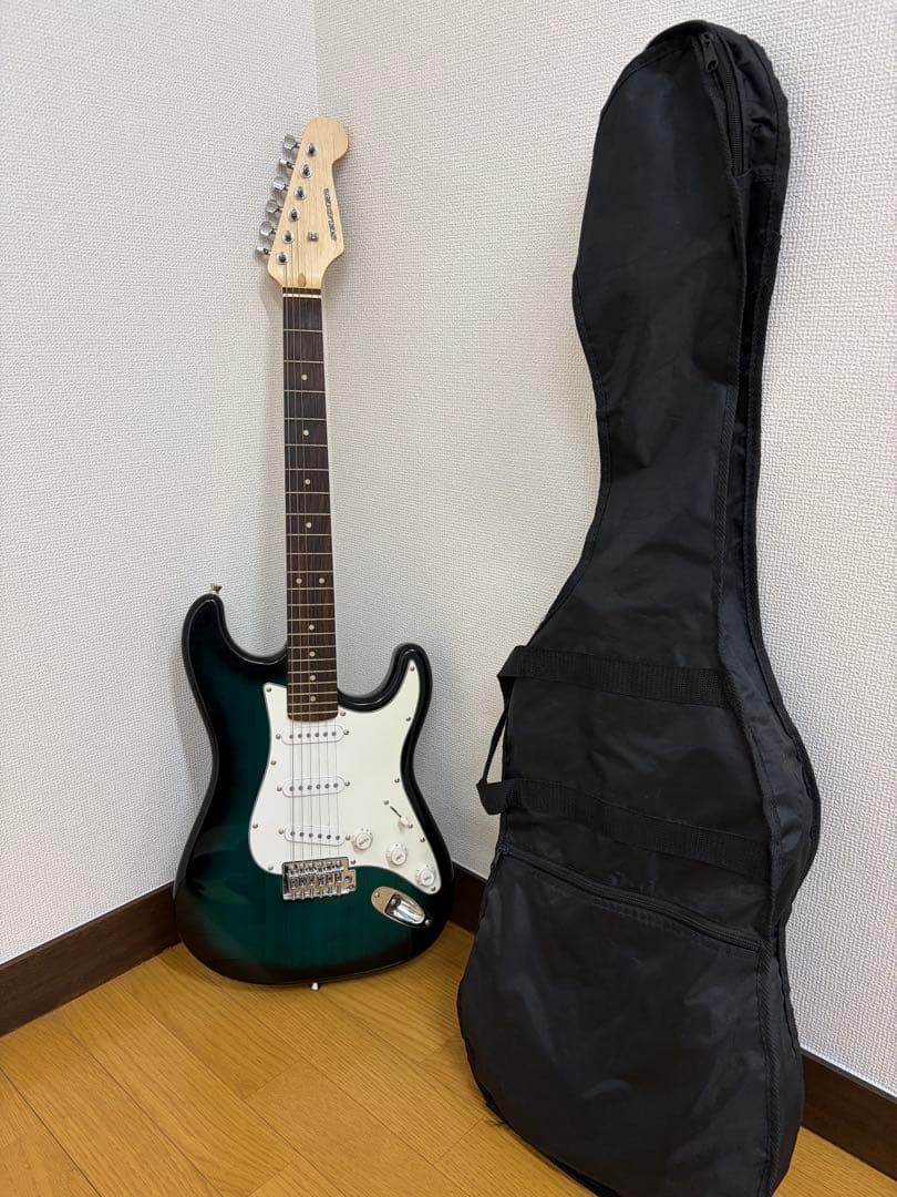 SELDER エレキギター グリーン ギターケース付き