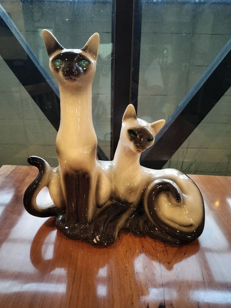 50s　　ミッドセンチュリー　セラミック製　キャットランプ