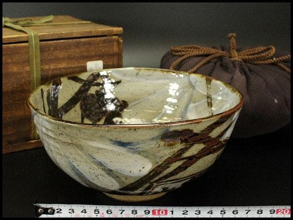 古美術 乾山 鉄絵 菓子鉢 仕服付 茶道具伝来(ZE590)