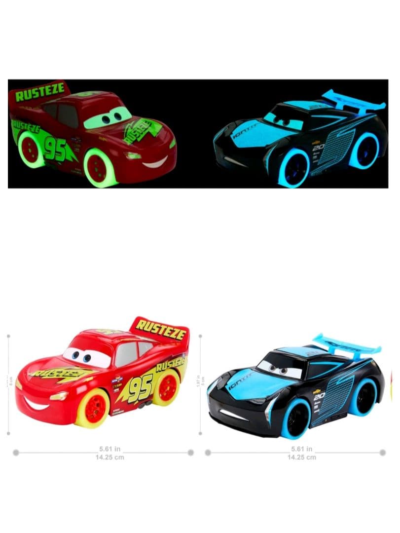 ディズニー カーズ マックイーン ジャクソン 英語おしゃべり 光る ミニカー２台