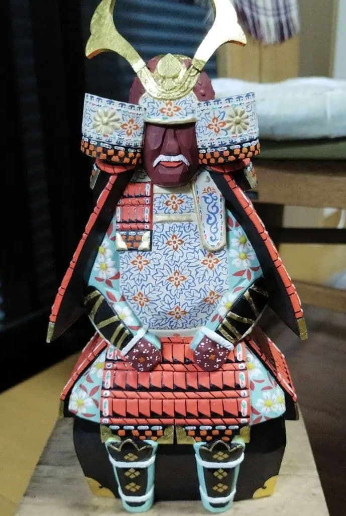奈良　一刀彫　鎧　兜　具足　五月人形　柴田一華作