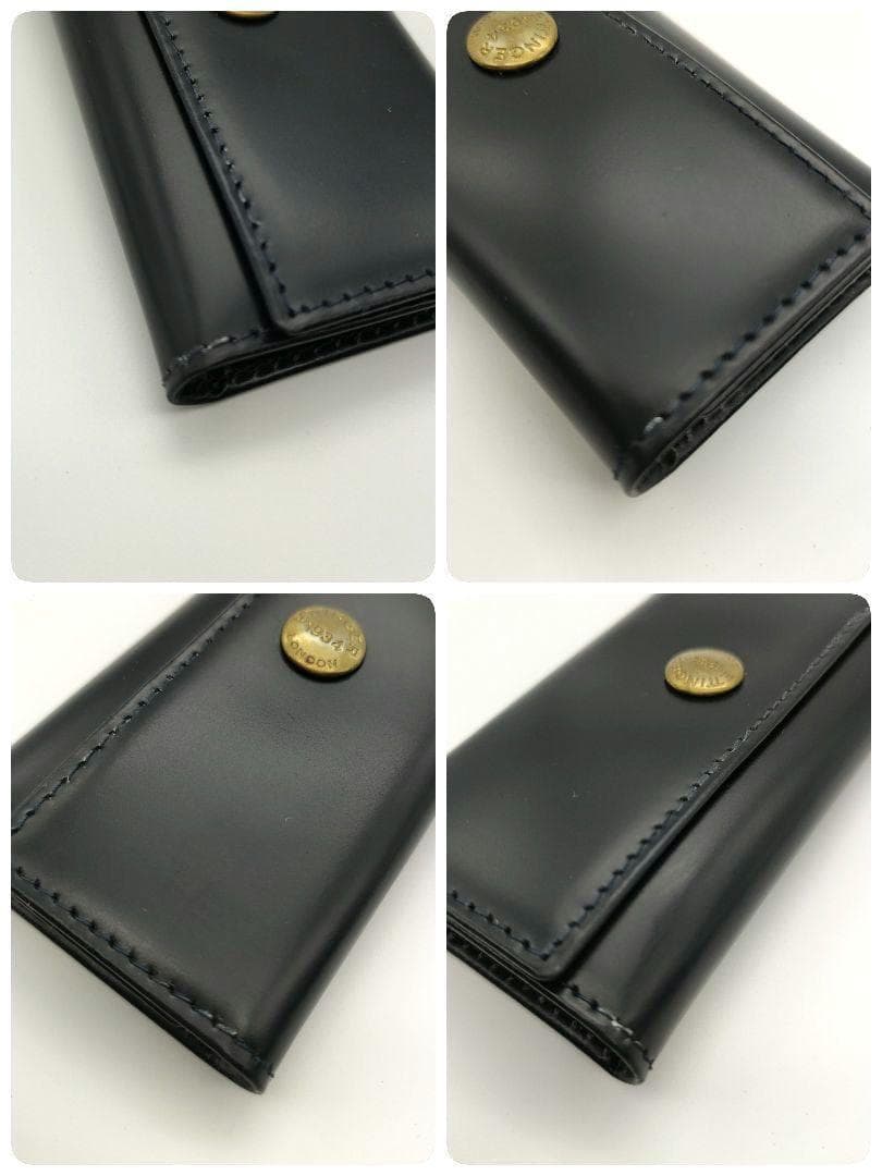 エッティンガー キーケース レザー　ブラック イエロー箱 ケアカード