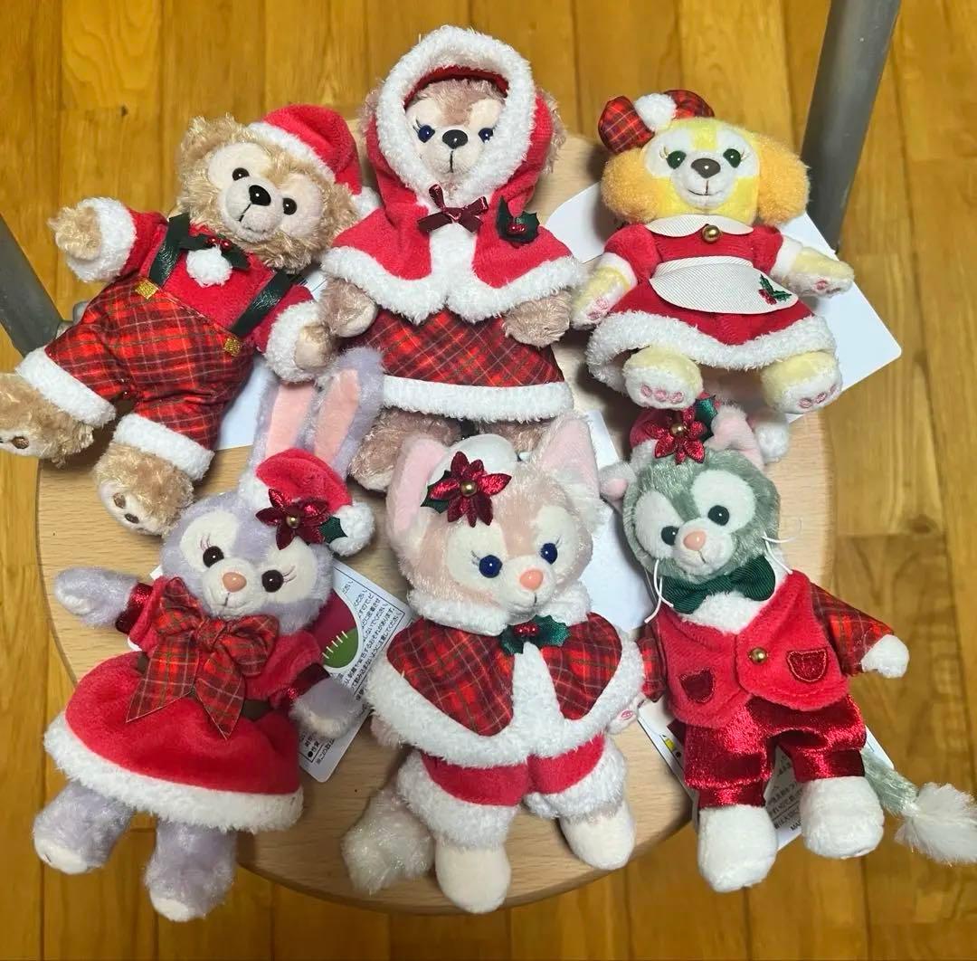 ダッフィー　ぬいぐるみバッジ　ディズニーシー　クリスマス　6体セット　2024